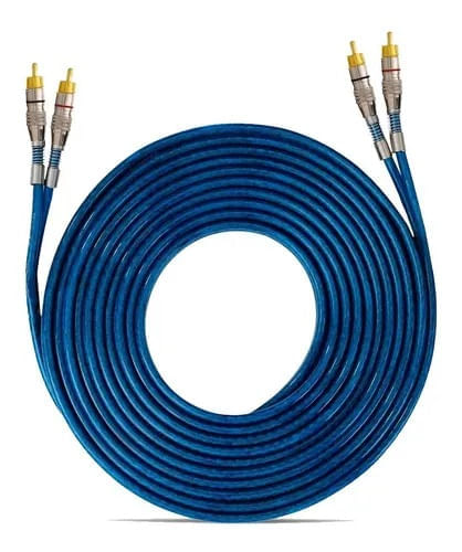 CABO RCA 5MM AZUL PARA SOM AUTOMOTIVO PLUG METAL 5M SVART