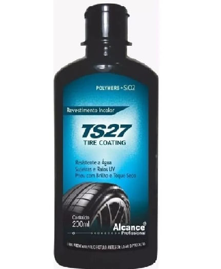 TS27 REVESTIMENTO TRANSPARENTE PARA PNEUS BRILHO SECO 200ML ALCANCE