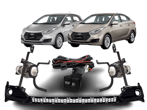 Kit Farol de Milha Auxiliar Hyundai HB20 HB20S 2016 - 2019 C/ Grade Mod. Original SL-121210GI