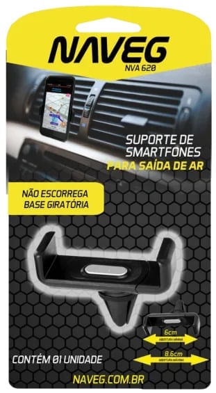 SUPORTE VEICULAR DE SMARTFONES PARA SAÍDA DE AR NVA 620 NAVEG