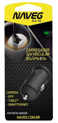 CARREGADOR VEICULAR 12V NVA 710 NAVEG