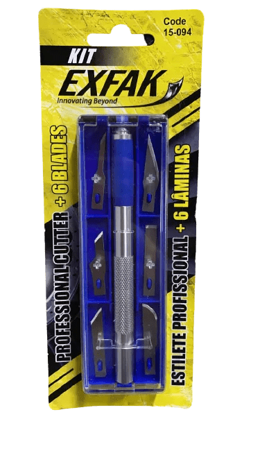 ESTILETE COM 6 LAMINAS PARA REBARBA 15-094 EXFAK