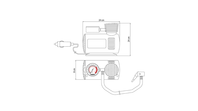 Compressor de Ar Portátil Tramontina para Carros 300 psi 50 W 12 V