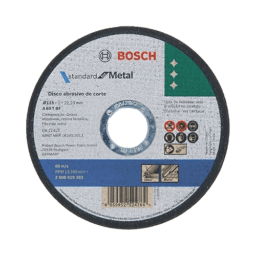 Kit Disco de Corte Standard Metal/Inox 115X1mm 10uni - Bosch