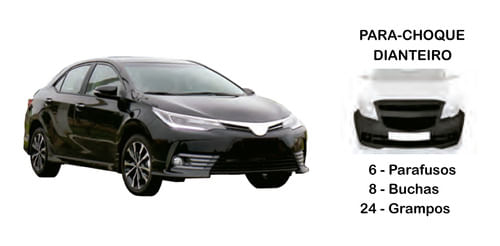 Kit Presilha Parachoque Dianteiro Corolla Xrs 2017 A 2019