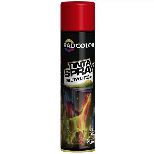 Tinta Spray Radcolor Vermelho Metálico Uso Geral 400 ml Radnaq RC2137