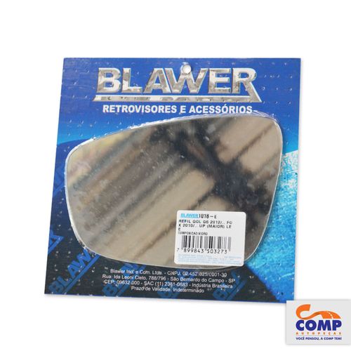 Lente Espelho de Retrovisor Esquerdo Gol G6 Fox 2008 em diante Blawer 1018 - E Lado Motorista