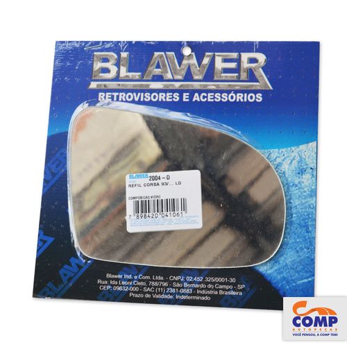 Lente Espelho de Retrovisor Direito Corsa todos Blawer 2004 - D Lado Passageiro