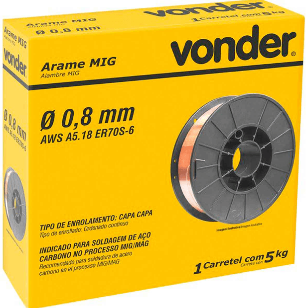 Arame Mig Carretel 0,8mm 5KG Vonder