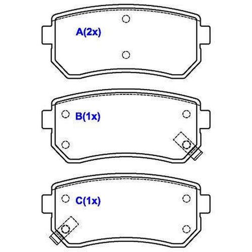 Pastilha de freio traseira I30 IX35 Sonata Cerato Picanto Rio Sportage 2004 a 2022 SYL S3273