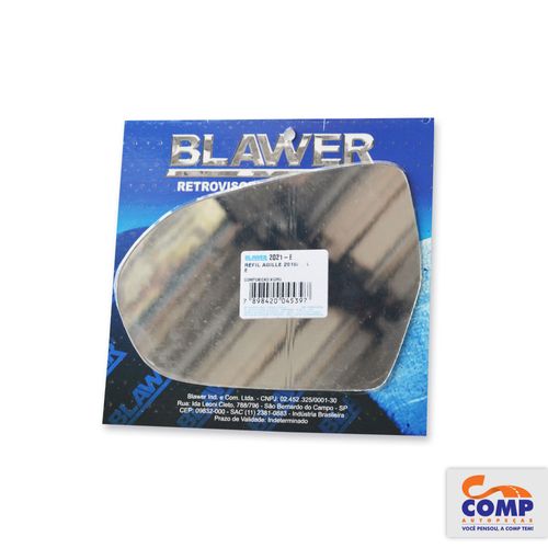 Lente de Espelho Retrovisor Esquerdo Agile Montana Blawer 2021 - E Lado Motorista