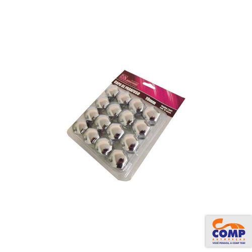 Capa de Parafuso Cromado 19 mm Sextavado Universal 16 unidades Shekparts SH10.004