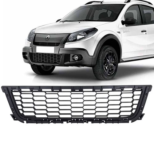 Grade do Parachoque Dianteiro na Cor Preto Sandero Stepway 2009 até 2013