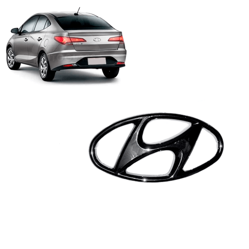 Emblema Logo Hyundai Tampa Traseira Mala Hb20 Hatch E Sedan