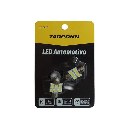 LAMPADA LED BASE TORPEDO 6LEDS 12V (BRANCO) - TP5020