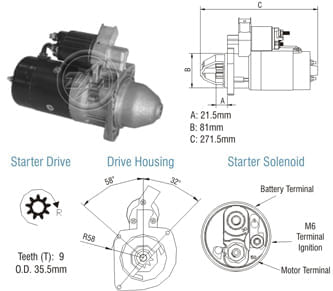 MOTOR PARTIDA BOSCH DUCATO 2.5 9D 12V - ZM8013003