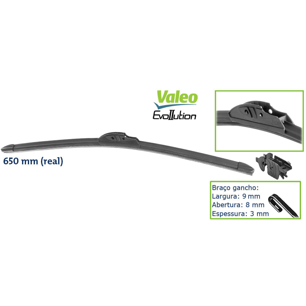 PALHETA DIANTEIRA EVOLLUTION VALEO 578408  TOYOTA COROLLA  ETIOS  HYUNDAI CRETA  ELANTRA VELOSTER PEUGEOT 206 207- VF26