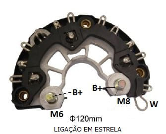 PLACA RETIFICADORA ALTERNADOR 75A FORD TRANSIT  - IKR3233
