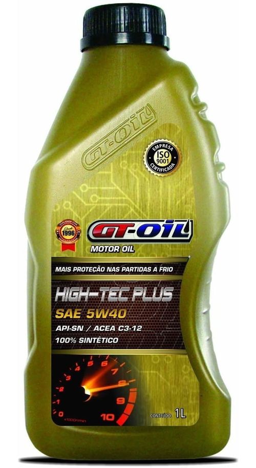 OLEO MOTOR 5W40 SINTETICO HIGH TECH PLUS  API-SN MOTORES DIESEL GT OIL  1 LITRO - TX2053