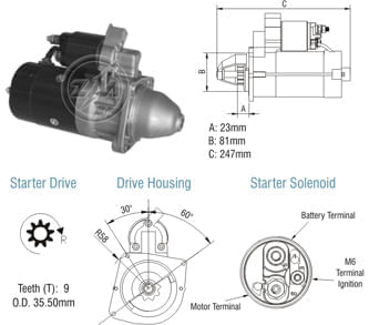 MOTOR PARTIDA BOSCH DUCATO 2.8 9D  - ZM8013002