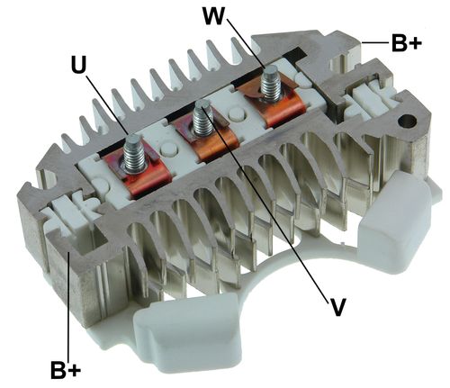 PLACA RETIFICADORA ALTERNADOR GM JEEP DELCO 95A - GA1806