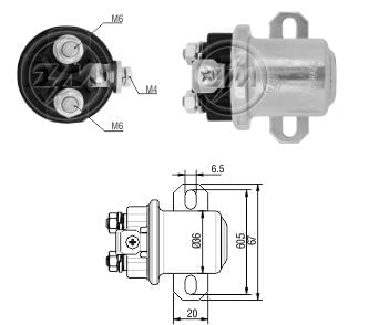 RELE AUXILIAR MOTOR PARTIDA DELCO 37/41MT 24V   - ZM6408