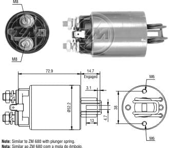 AUTOMATICO RELE MOTOR PARTIDA HITACHI MF-NISSAN 12V  - ZM581