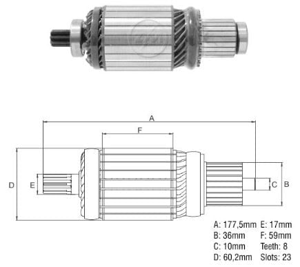 INDUZIDO MOTOR PARTIDA DELCO 28MT 24V  - ZM8380501 -