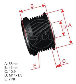 POLIA ALTERNADOR RODA LIVRE TOYOTA 2.4 15.. - ZM9600523