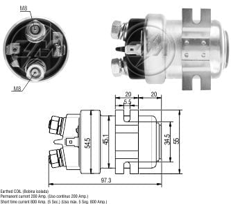 RELE AUXILIAR MOTOR PARTIDA UNIVERSAL 200A 24V - ZM404