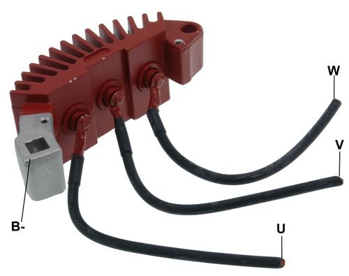 PLACA RETIFICADORA ALTERNADOR CAMINHAO BOMBEIRO NEGATIVA 50A - GA1601REG