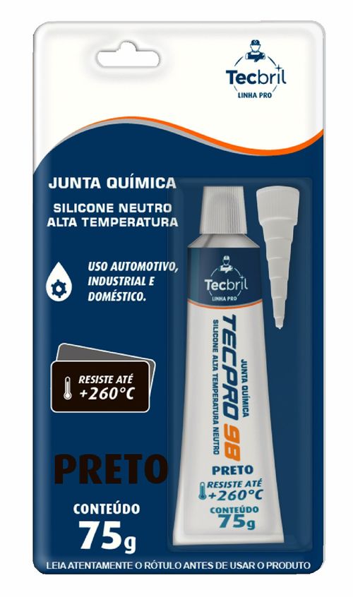 SILICONE PARA MOTOR PRETO 50G TECSEAL - TCB592.0103