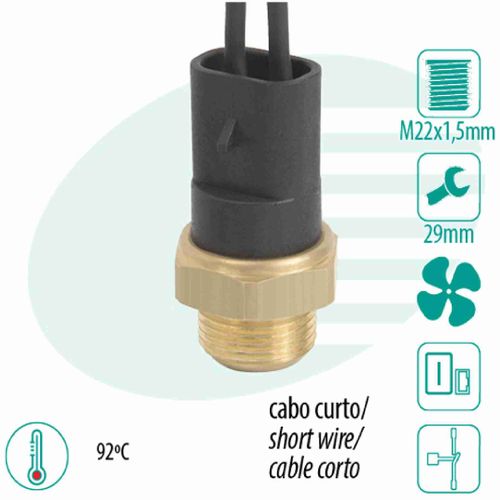 SENSOR TEMPERATURA RADIADOR (CEBOLÃO)  FIAT UNO//PREM(70892) - IG301.0408-92