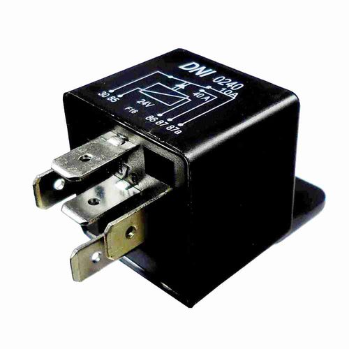 RELÉ AUXILIAR REVERSOR - 5 TERMINAIS, COM SUPORTE, 40  10A, REVERSOR 24 VOLTS - DNI0240