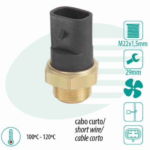 SENSOR TEMPERATURA RADIADOR (CEBOLÃO)  GM 2 PN (740100) - IG301.0440-100