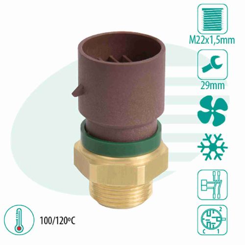 SENSOR TEMPERATURA RADIADOR (CEBOLÃO)  100 C/AR(764100/120) - IG301.0464-100/120