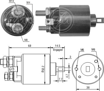 AUTOMATICO RELE MOTOR PARTIDA INDIEL SILVERADO 6C 12V  - ZM2716
