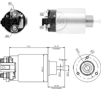 AUTOMATICO RELE MOTOR PARTIDA DELCO KIA-HYUNDAI 12V  - ZM866