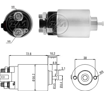 AUTOMATICO RELE MOTOR PARTIDA VALEO I30 KIA SPORTAGE 12V  - ZM392