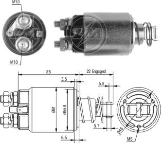 AUTOMATICO RELE MOTOR PARTIDA MARELLI FIAT IVECO 12V  - ZM657