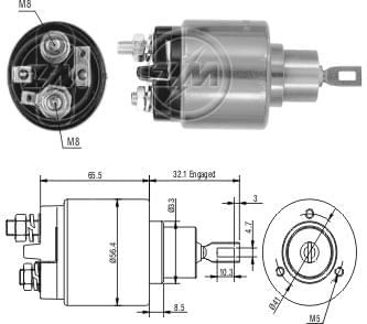 AUTOMATICO RELE MOTOR PARTIDA BOSCH MONZA-KADET 12V  - ZM572