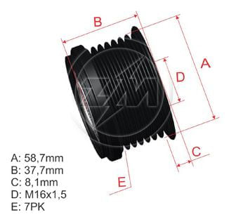POLIA ALTERNADOR RODA LIVRE TOYOTA HILUX 3.0 05-09  - ZM9600025