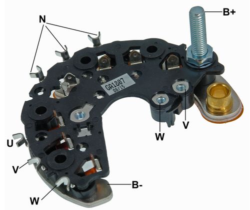 PLACA RETIFICADORA ALTERNADOR PEUGEOT 206 1.0 VALEO 85A - GA1807