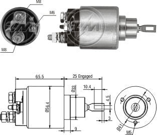 AUTOMATICO RELE MOTOR PARTIDA BOSCH PALIO 3FUROS /GROSSO - ZM1974