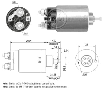 AUTOMATICO RELE MOTOR PARTIDA MOTORCRAFT FORD 12V  - ZM760