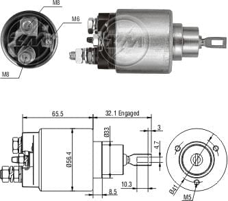AUTOMATICO RELE MOTOR PARTIDA BOSCH PALIO-UNO-STRADA  - ZM974