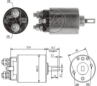 AUTOMATICO RELE MOTOR PARTIDA HITACHI GM-NISSAN 12V - ZM683