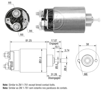 AUTOMATICO RELE MOTOR PARTIDA MOTORCRAFT FIESTA ZETEC 12V - ZM761