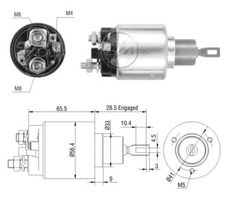 AUTOMATICO RELE MOTOR PARTIDA BOSCH GOL-FUSCA-KOMBI 12V  - ZM879