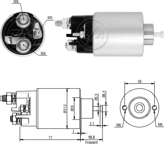 AUTOMATICO RELE MOTOR PARTIDA MITSUBISHI CITROEN C4 GRAND PICASSO - ZM5993